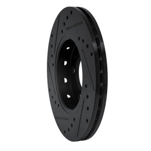 Volkswagen VENTO Brake Rotor (1) - Front Right - R1 Concepts - Drilled & Slotted - Black - `03-`18